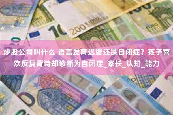 炒股公司叫什么 语言发育迟缓还是自闭症？孩子喜欢反复背诗却诊断为自闭症_家长_认知_能力