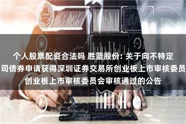 个人股票配资合法吗 胜蓝股份: 关于向不特定对象发行可转换公司债券申请获得深圳证券交易所创业板上市审核委员会审核通过的公告