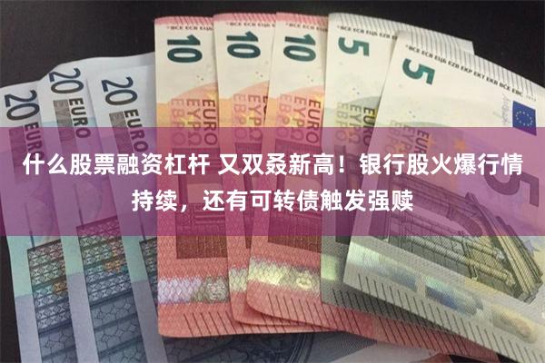 什么股票融资杠杆 又双叒新高！银行股火爆行情持续，还有可转债触发强赎