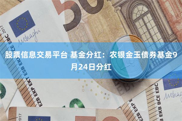 股票信息交易平台 基金分红：农银金玉债券基金9月24日分红